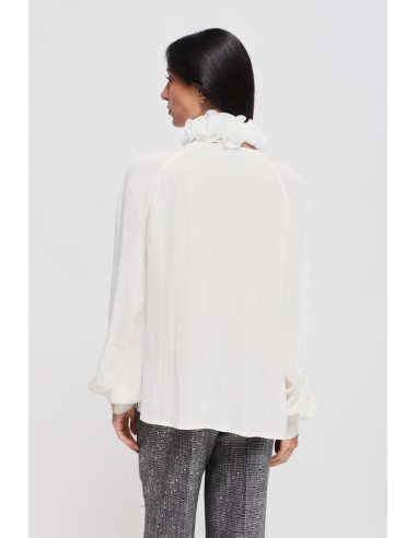 Maryley-viscoseblouse met victoriaanse kraag