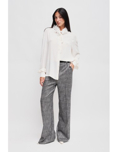 Maryley-viscoseblouse met victoriaanse kraag