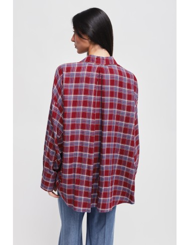 Oversized geruit viscose overhemd Maryley