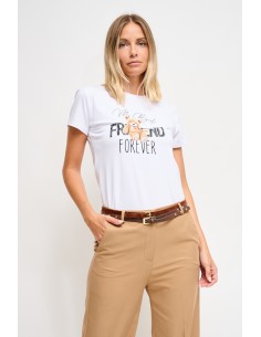 Katoenen T-shirt met berenprint Maryley