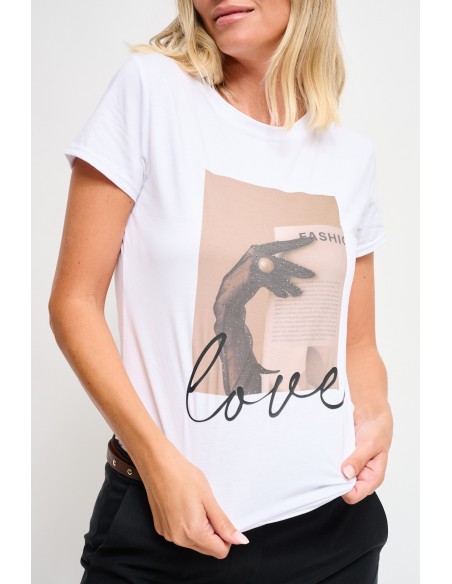 Katoenen T-shirt met Maryley-print