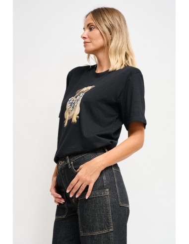 Katoenen T-shirt met print en strass-steentjes van Maryley