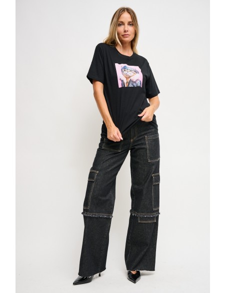 Casual-chic T-shirt met print van Maryley