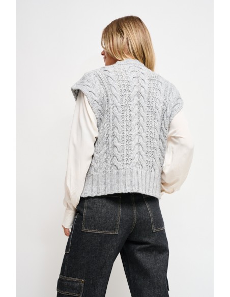 Gebreid vest met franjes Maryley