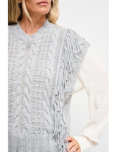 Gebreid vest met franjes Maryley