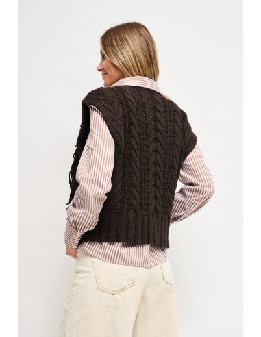 Gebreid vest met franjes Maryley