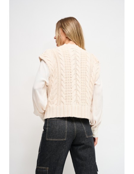 Gebreid vest met franjes Maryley