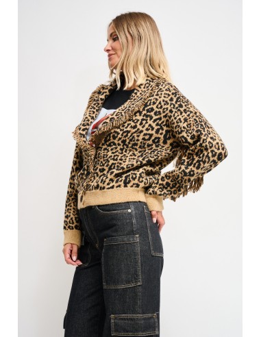 Luipaardvest met franjes Maryley