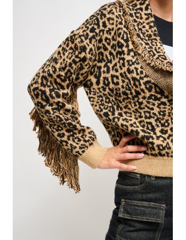 Luipaardvest met franjes Maryley