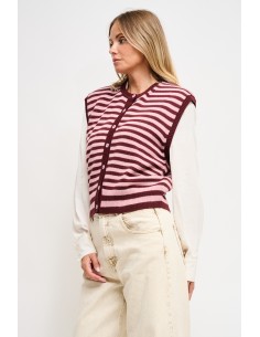 Gestreept gebreid vest Maryley 2