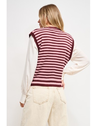 Gestreept gebreid vest Maryley