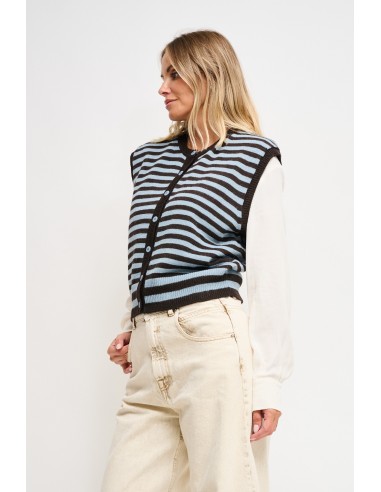 Gestreept gebreid vest Maryley
