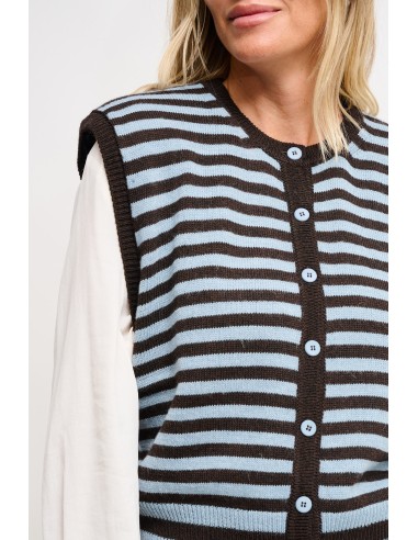 Gestreept gebreid vest Maryley