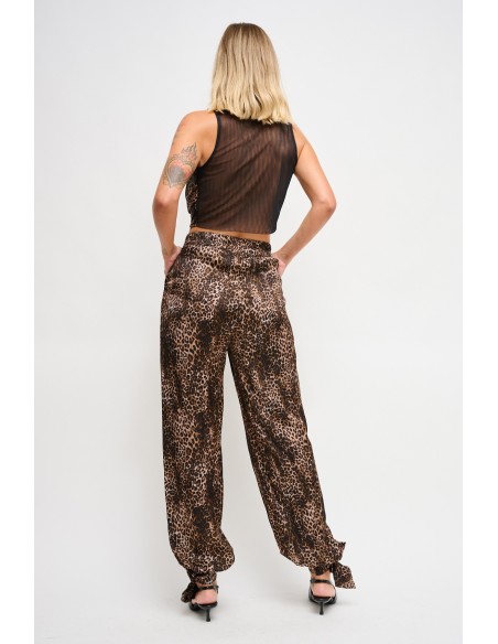 Maryley-broek met luipaardprint van viscose
