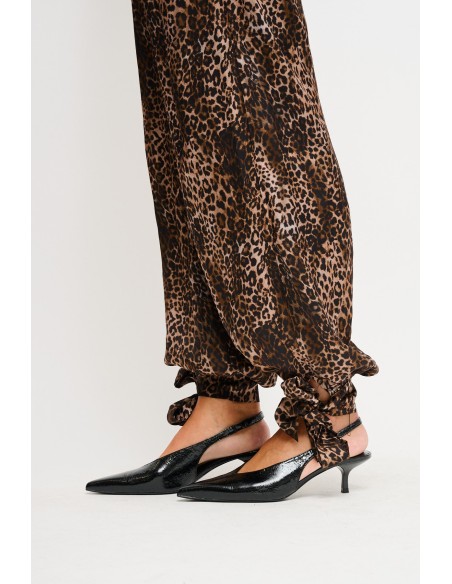 Maryley-broek met luipaardprint van viscose