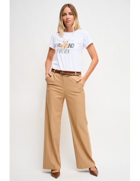 Palazzo-broek met dubbele tailleband Maryley