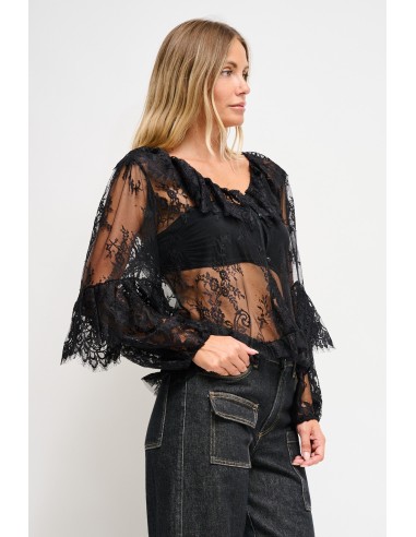 Maryley-kanten blouse met ruches