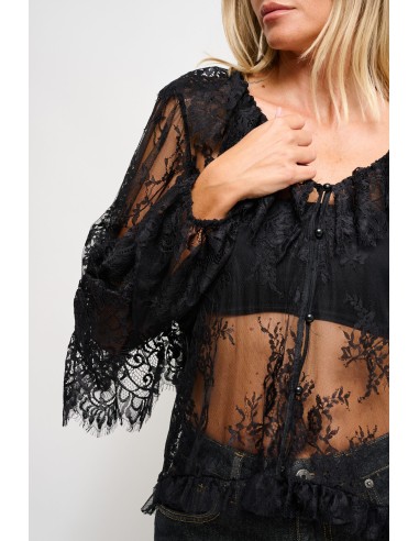 Maryley-kanten blouse met ruches