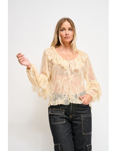Maryley-kanten blouse met ruches