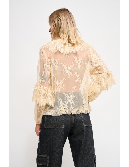 Maryley-kanten blouse met ruches