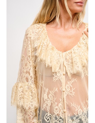Maryley-kanten blouse met ruches