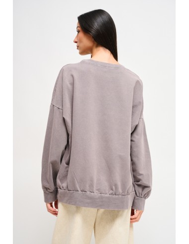 Katoenen sweater met print en strass-steentjes van Maryley