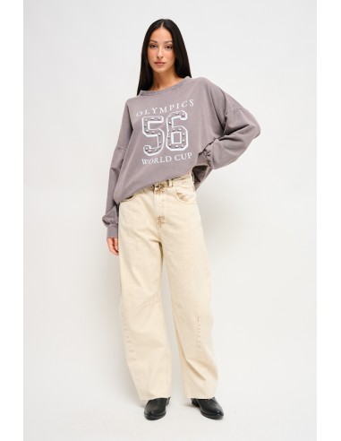 Katoenen sweater met print en strass-steentjes van Maryley