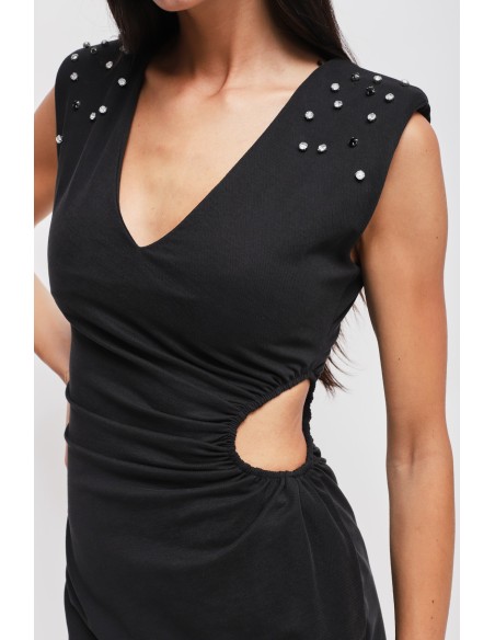 Korte jurk met cut-outs en strass-steentjes van Maryley