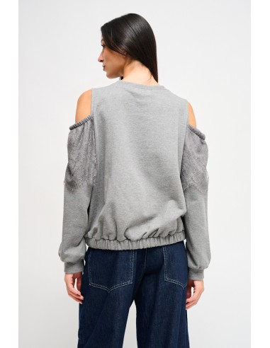 Katoenen sweater met blote schouders van Maryley