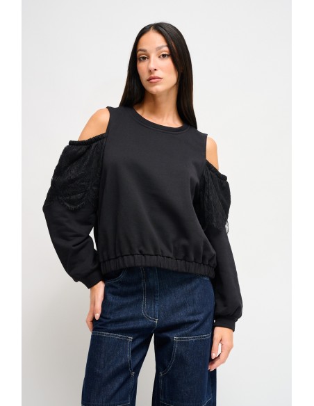 Katoenen sweater met blote schouders van Maryley