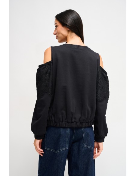 Katoenen sweater met blote schouders van Maryley