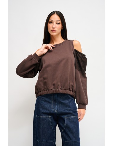 Katoenen sweater met blote schouders van Maryley