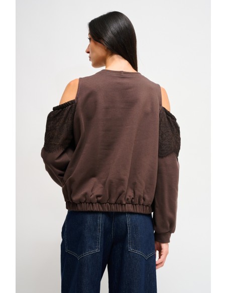 Katoenen sweater met blote schouders van Maryley