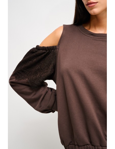 Katoenen sweater met blote schouders van Maryley