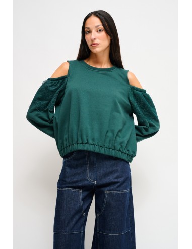 Katoenen sweater met blote schouders van Maryley