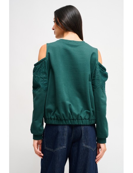 Katoenen sweater met blote schouders van Maryley