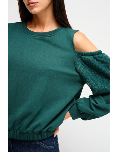 Katoenen sweater met blote schouders van Maryley