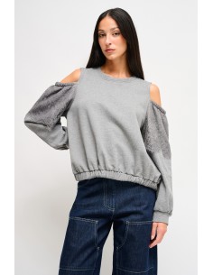 Katoenen sweater met blote schouders van Maryley