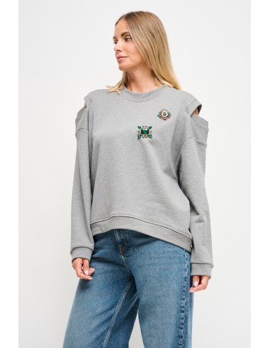 Sweatshirt met uitsparingen op de schouders en juweelspeldjes Maryley
