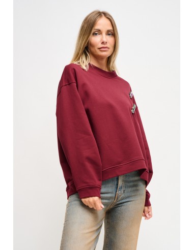 Katoenen sweater met sieradenbroches Maryley