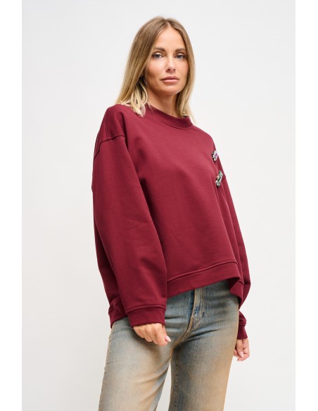 Katoenen sweater met sieradenbroches Maryley