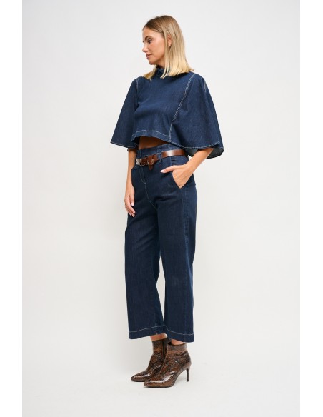 High-waistjeans met riem van Maryley