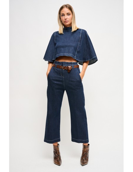 High-waistjeans met riem van Maryley