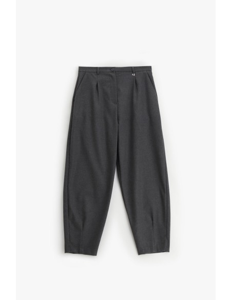 Dixie broek met plooien en cropped pijpen