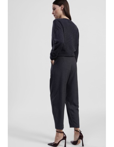 Dixie broek met plooien en cropped pijpen