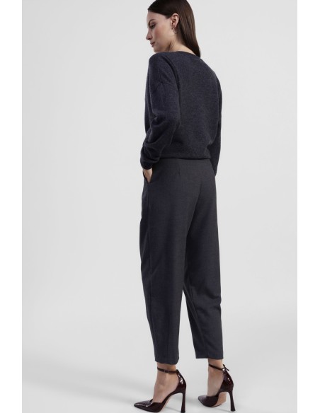 Dixie broek met plooien en cropped pijpen
