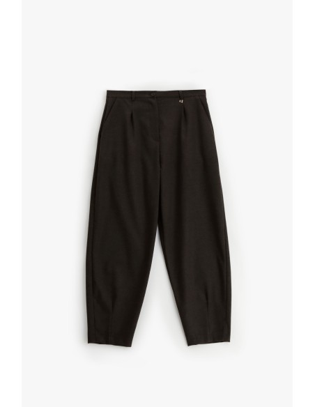 Dixie broek met plooien en cropped pijpen