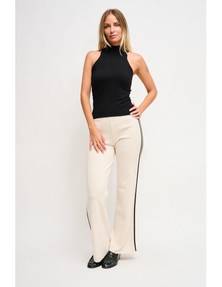 Gebreide broek met zijbiezen Maryley