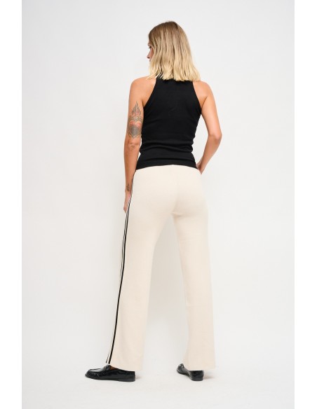 Gebreide broek met zijbiezen Maryley