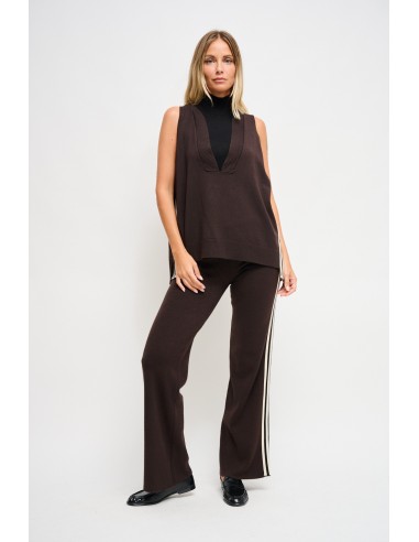 Gebreide broek met zijbiezen Maryley